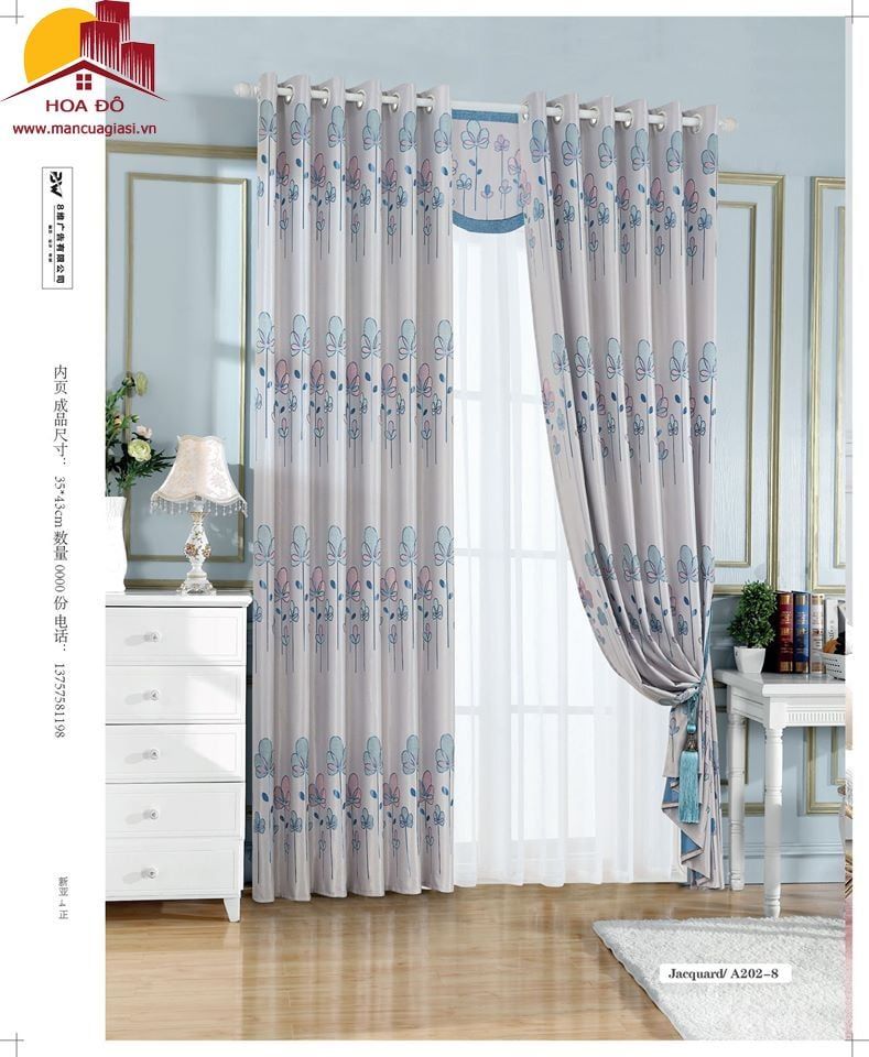 Vải may màn họa tiết A202-8