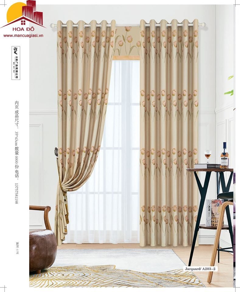 Vải may màn họa tiết A203-2