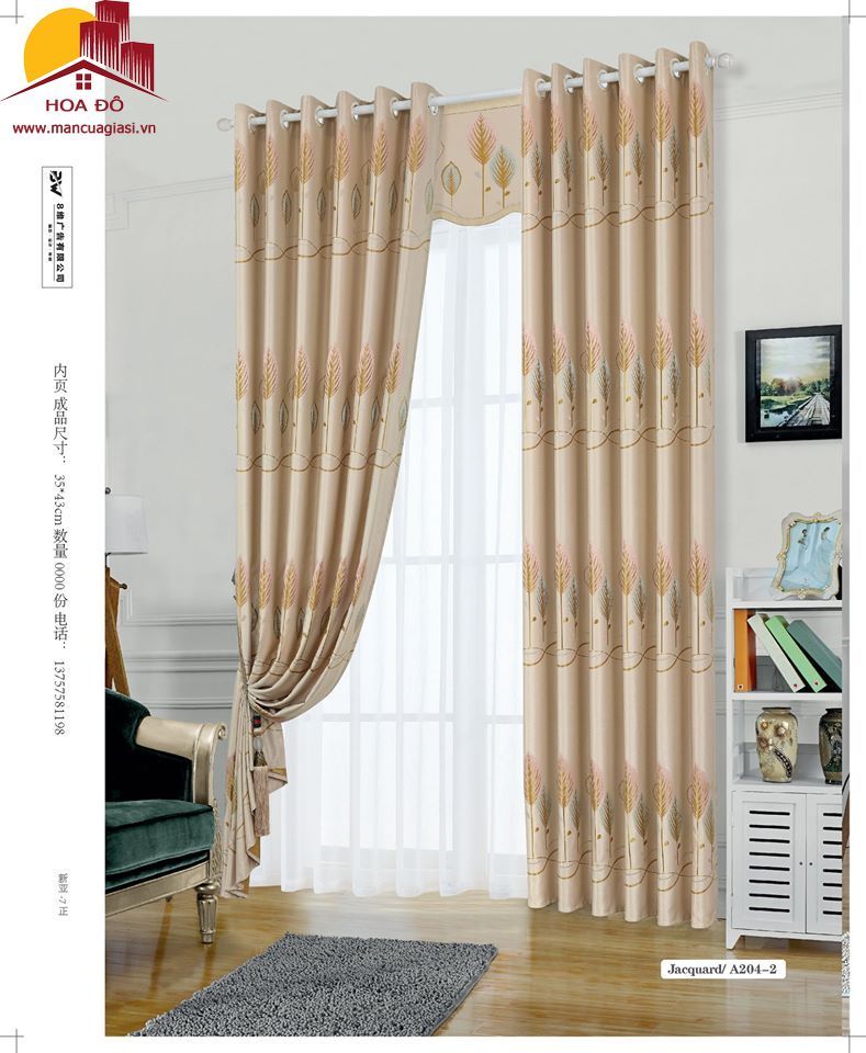 Vải may màn họa tiết A204-2