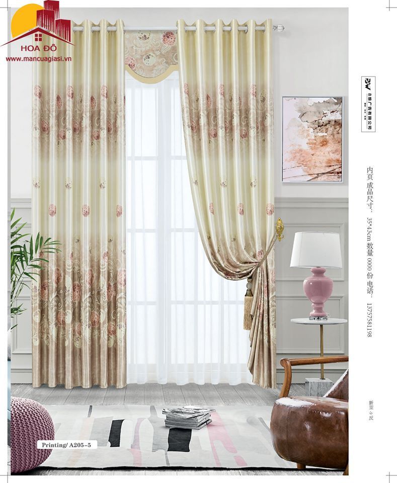 Vải may màn họa tiết A205-5