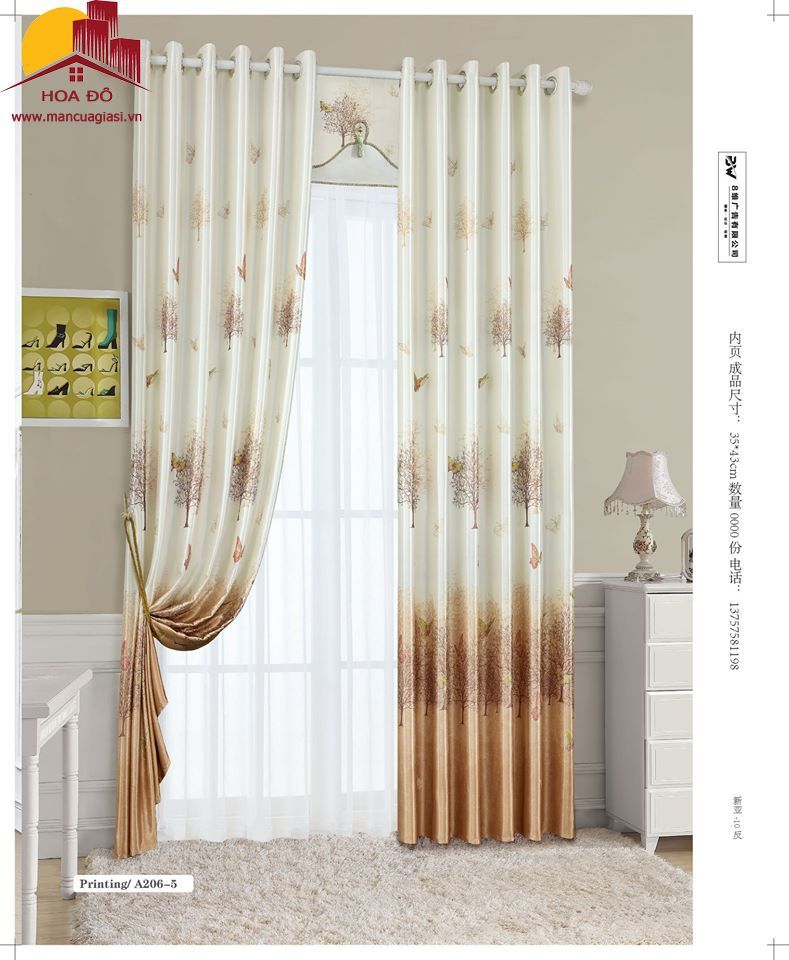 Vải may màn họa tiết A206-5