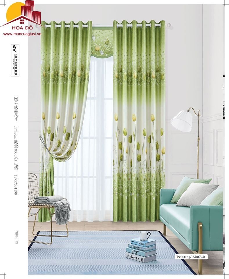 Vải may màn họa tiết A207-2