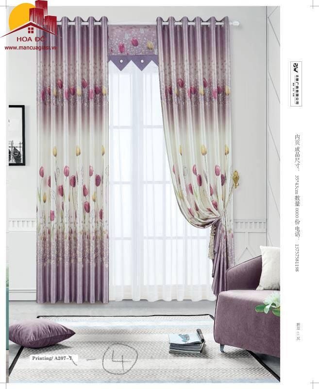 Vải may màn họa tiết A207-7