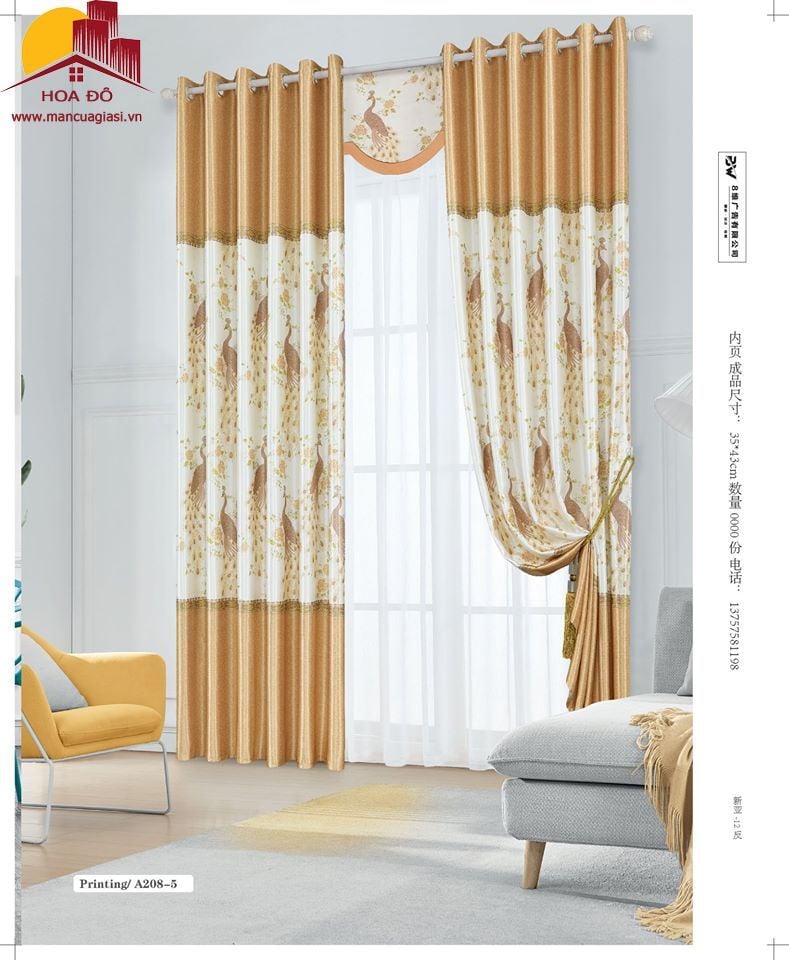 Vải may màn họa tiết A208-5