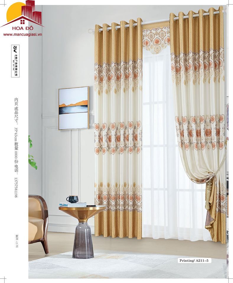 Vải may màn họa tiết A211-5