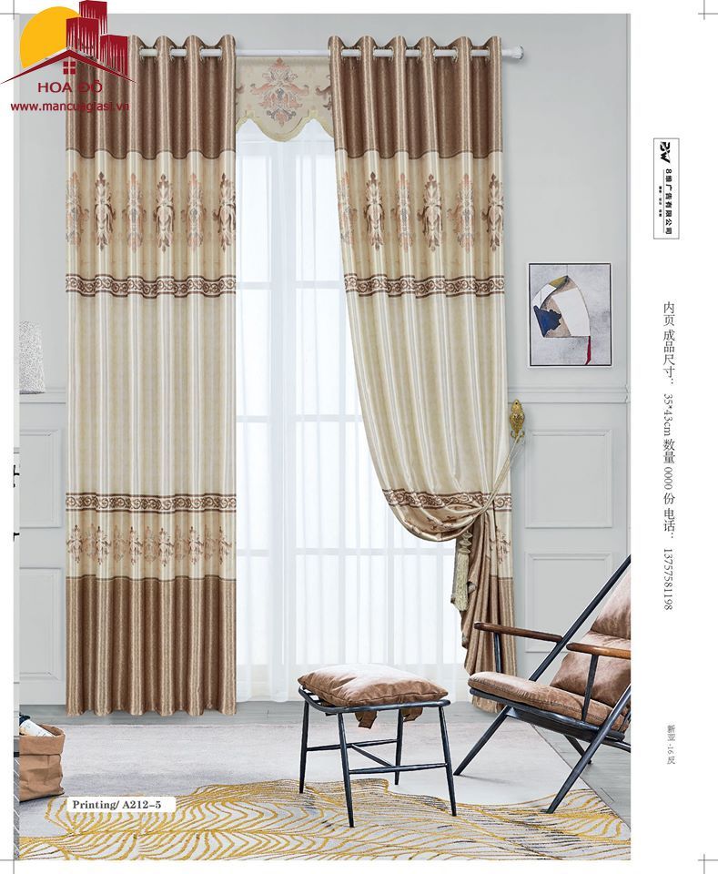 Vải may màn họa tiết A212-5