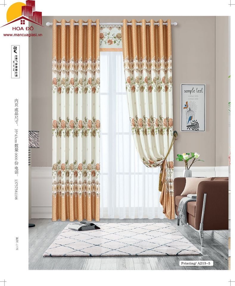 Vải may màn họa tiết A213-5