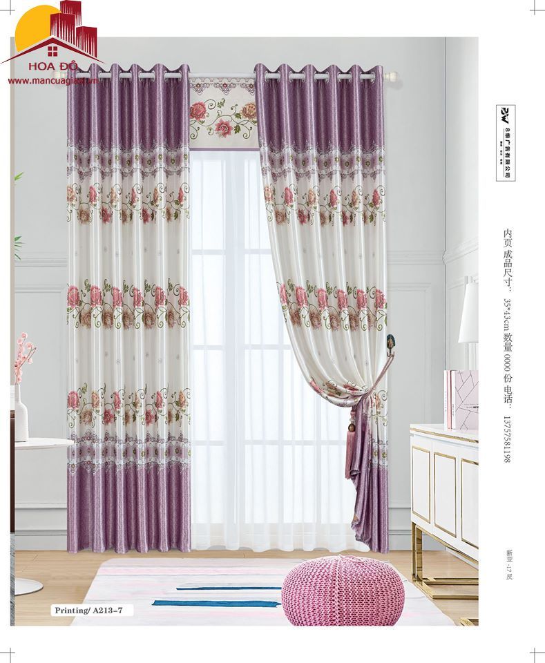 Vải may màn họa tiết A213-7