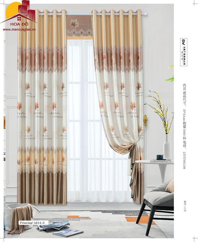 Vải may màn họa tiết A214-5