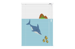 Màn Tranh Sáo Nhôm Mã AS-012 Cá Mập