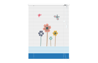 Màn Tranh Sáo Nhôm Mã AS-031 Bướm Hoa