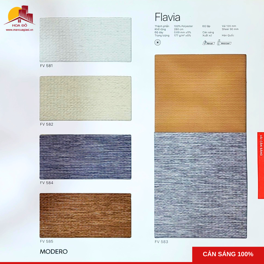 Rèm cầu vồng Hàn Quốc FLAVIA (FV)