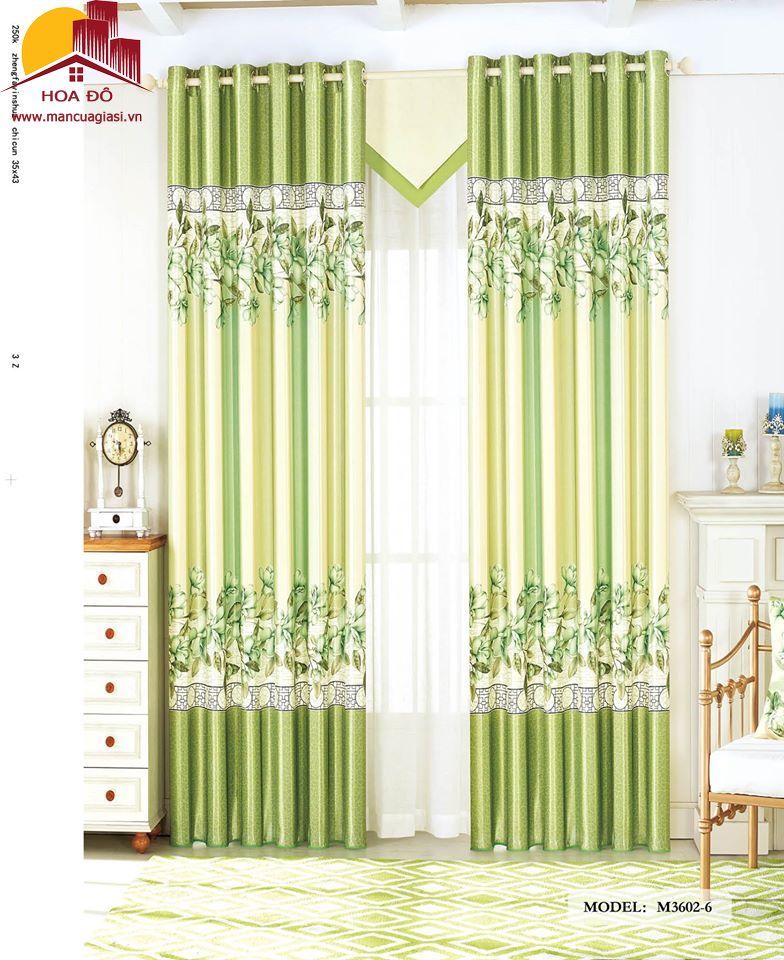 Vải may màn họa tiết M3602-6