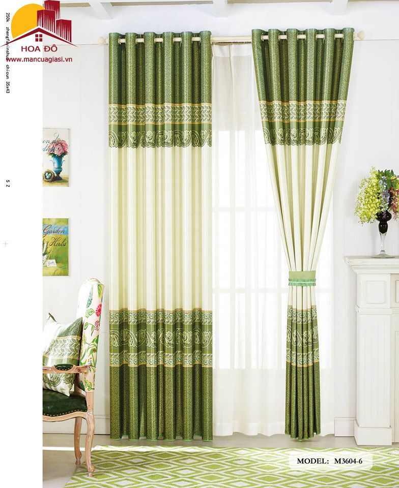 Vải may màn họa tiết M3604-6