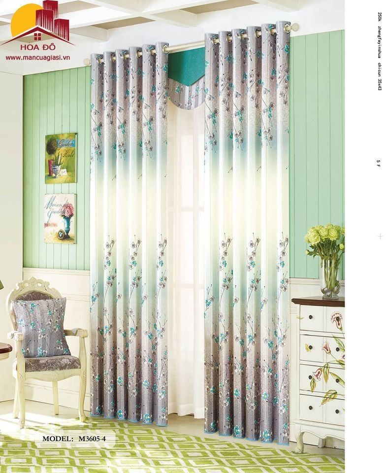Vải may màn họa tiết M3605-4