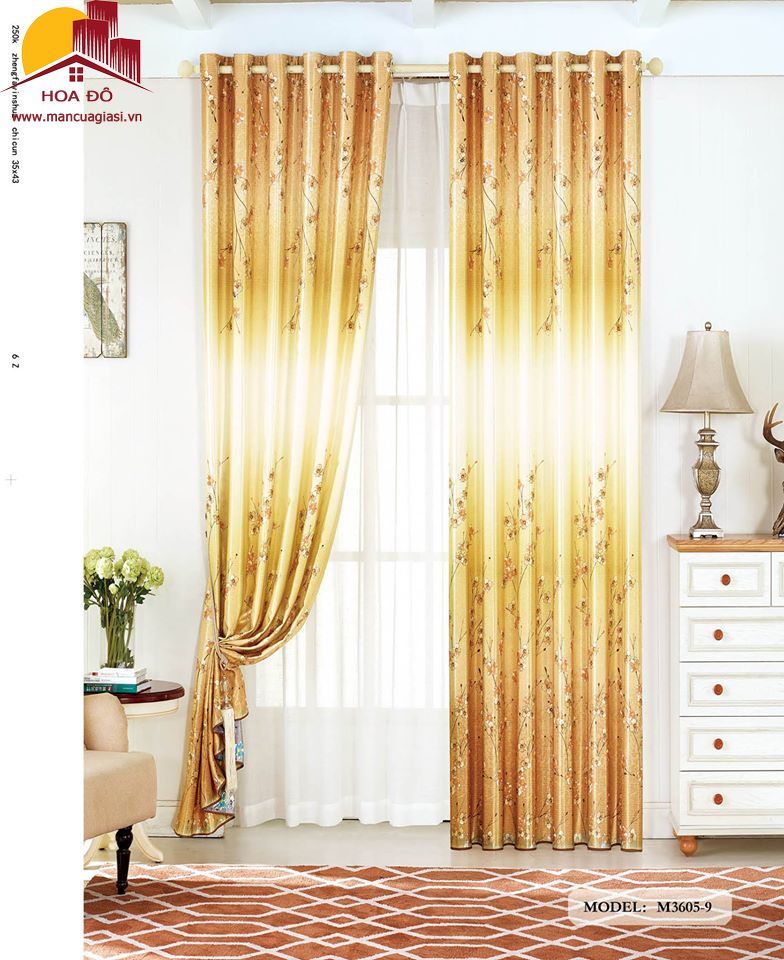Vải may màn họa tiết M3605-9