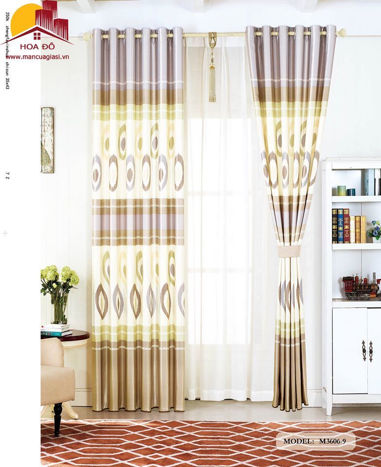 Vải may màn họa tiết M3606-9