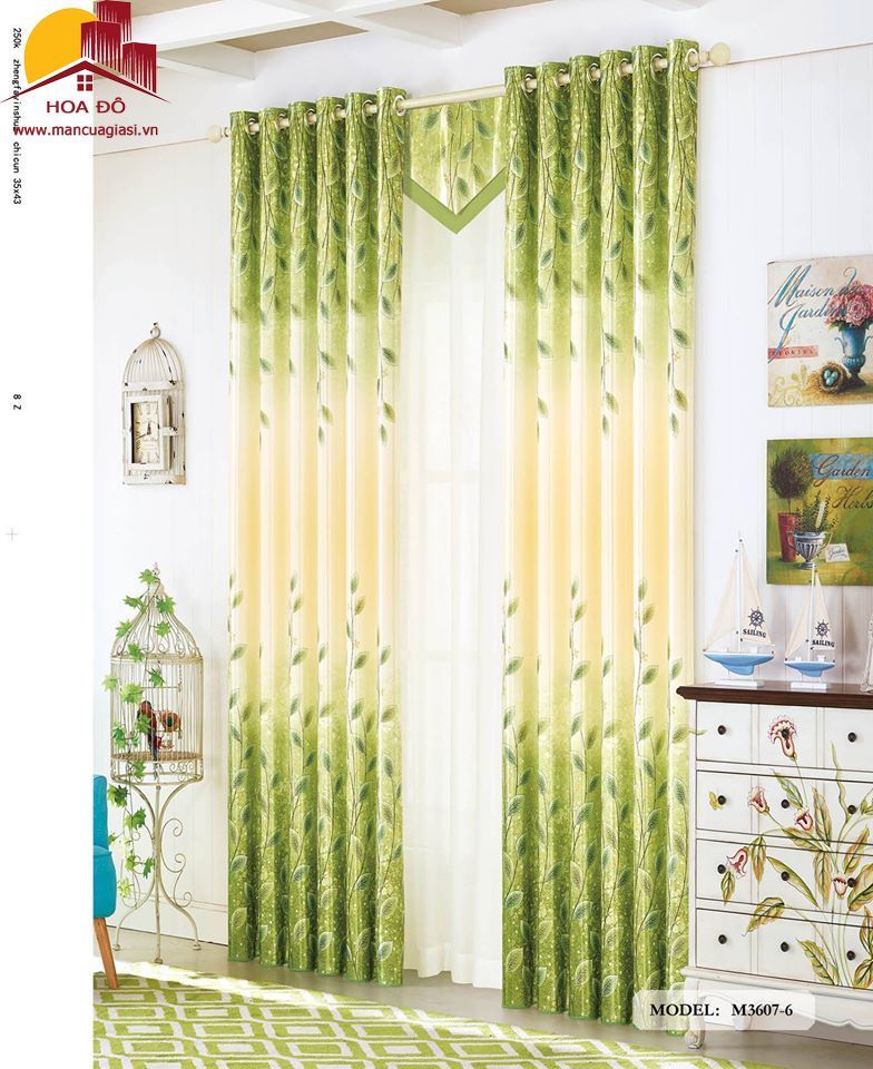 Vải may màn họa tiết M3607-6