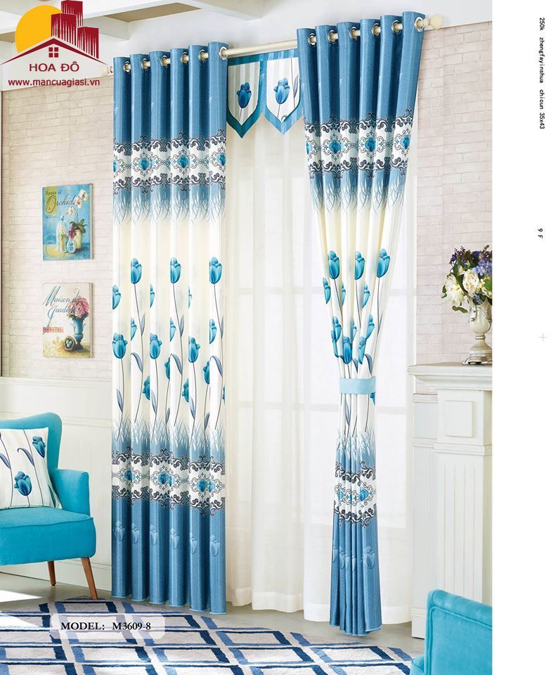 Vải may màn họa tiết M3609-8