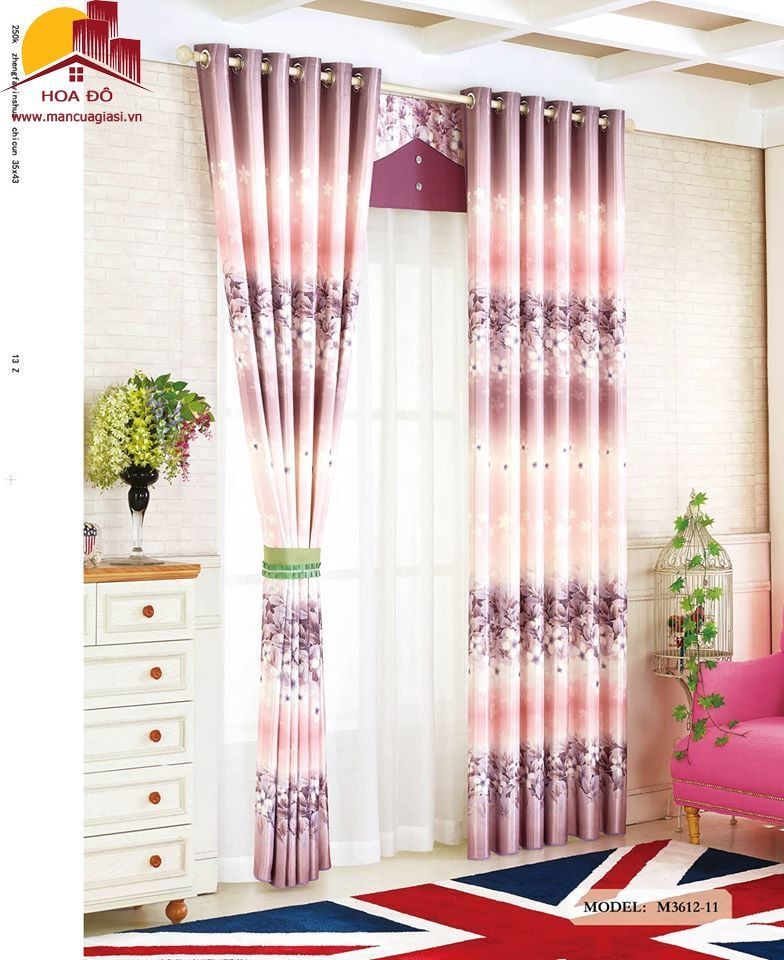 Vải may màn họa tiết M3612-11