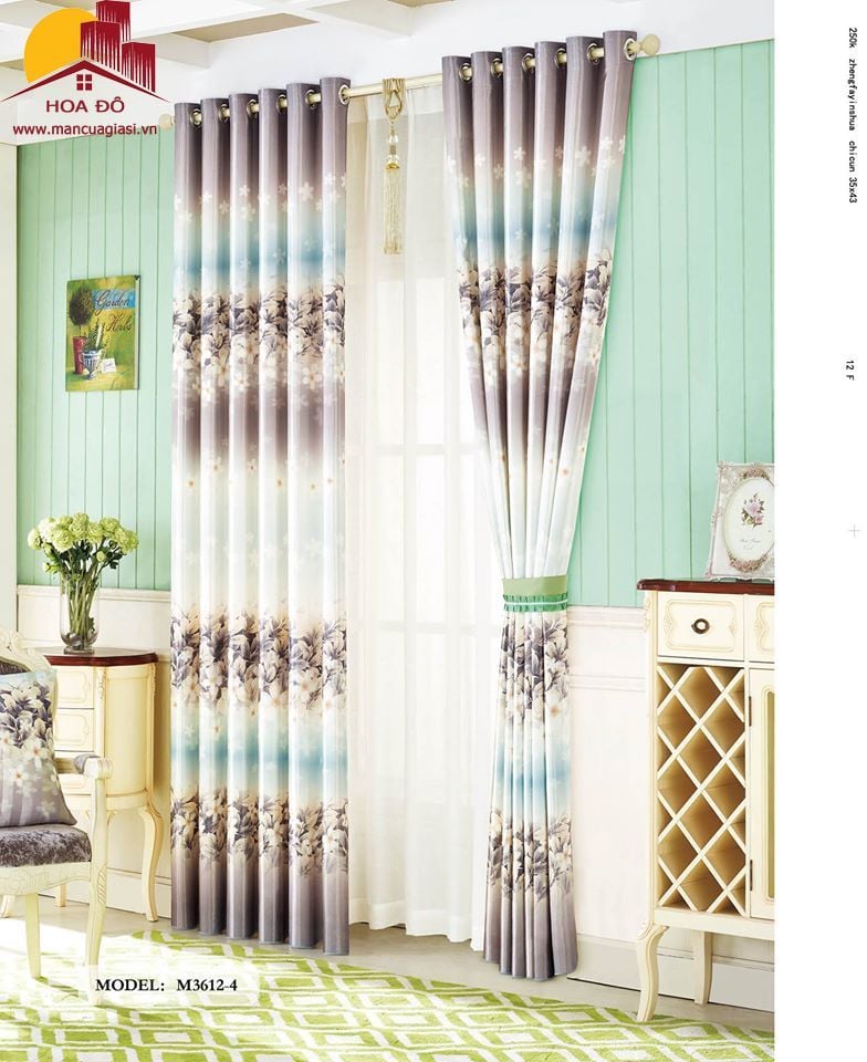 Vải may màn họa tiết M3612-4