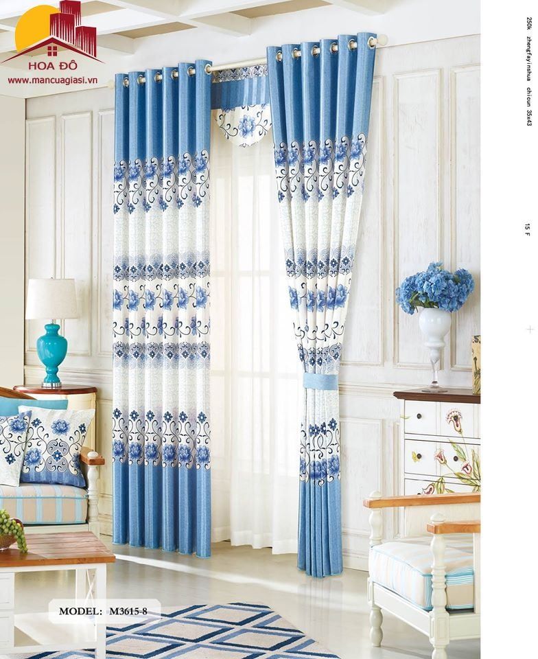 Vải may màn họa tiết M3615-8