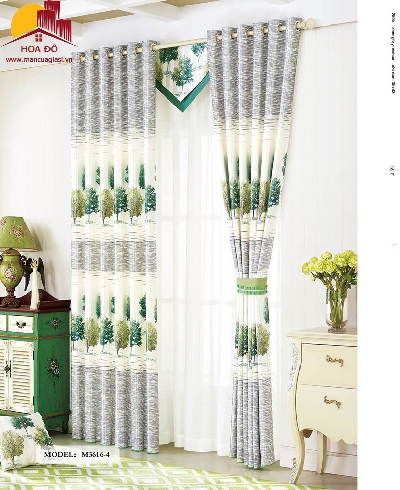 Vải may màn họa tiết M3616-4