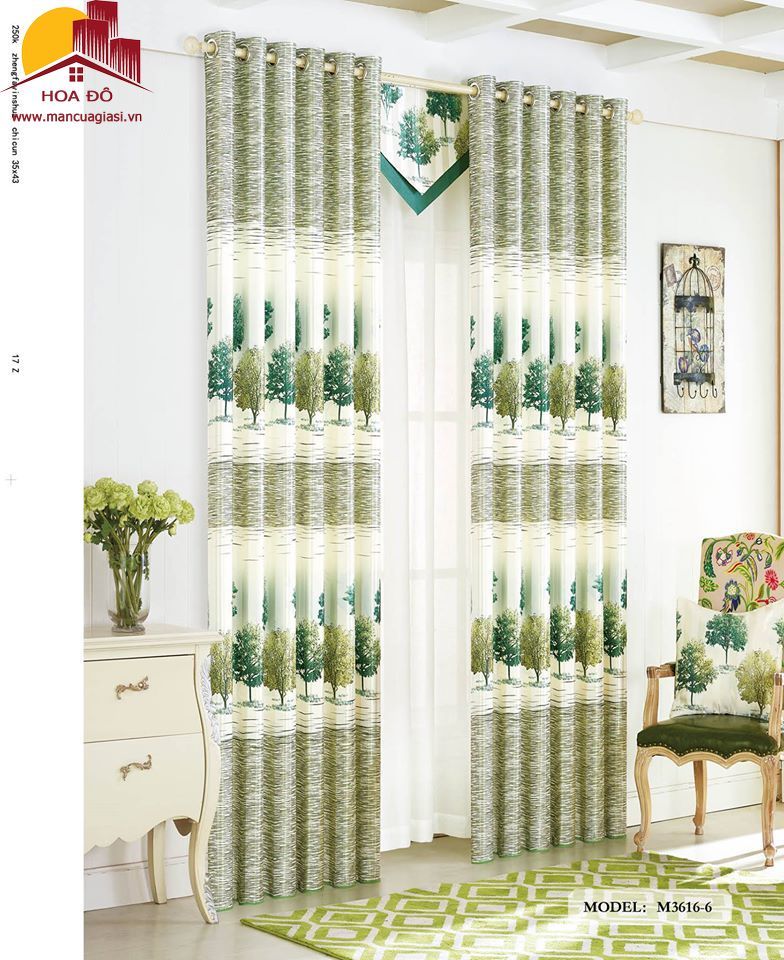 Vải may màn họa tiết M3616-6