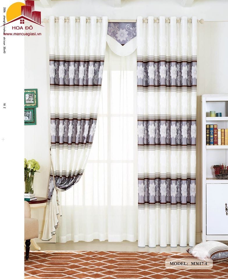 Vải may màn họa tiết M3617-4