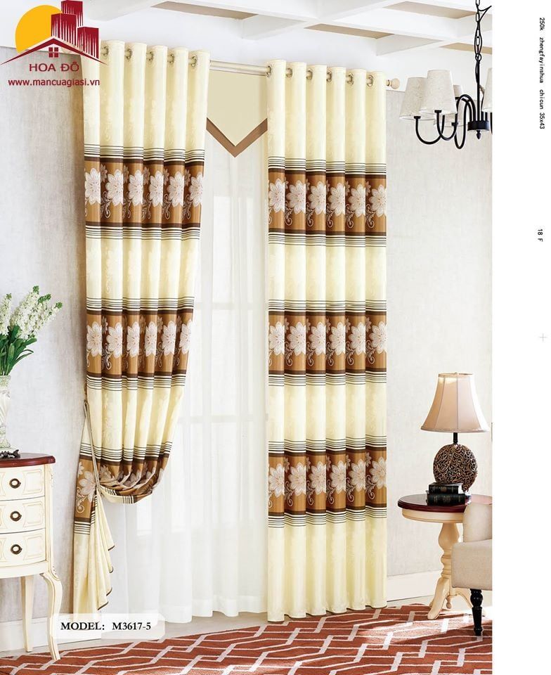 Vải may màn họa tiết M3617-5