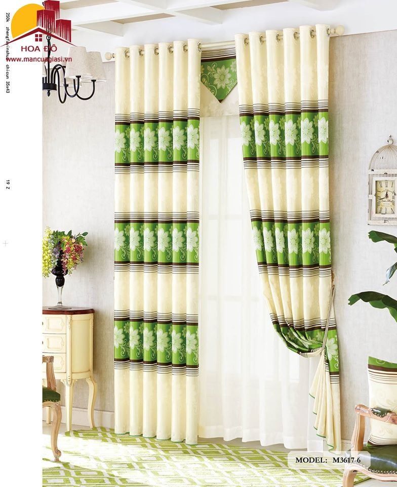 Vải may màn họa tiết M3617-6