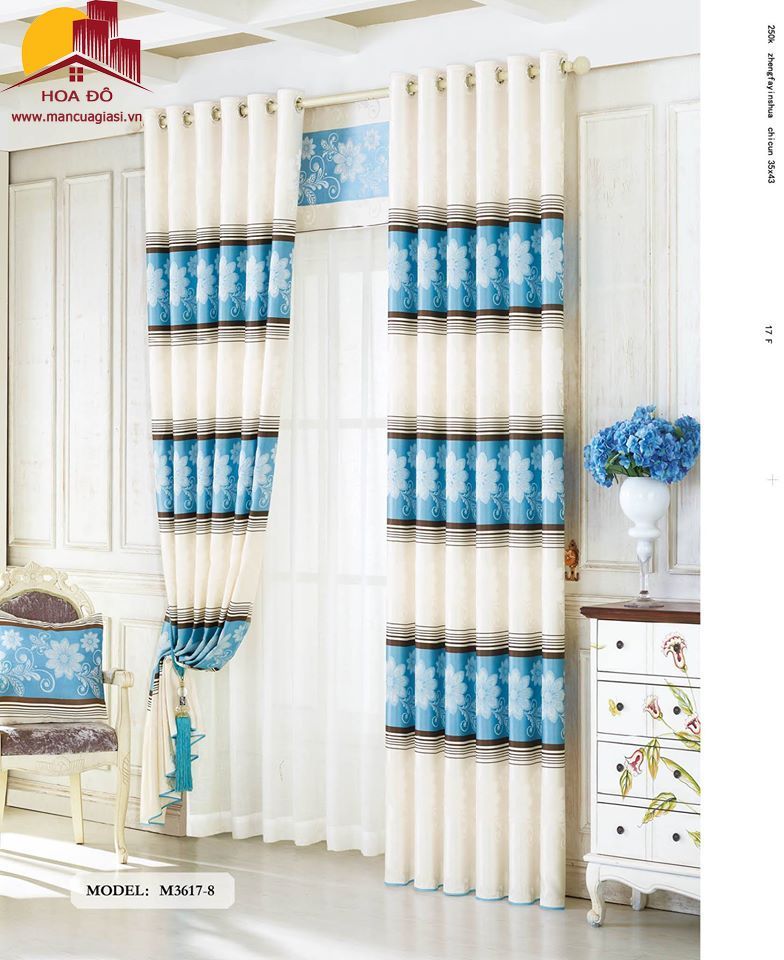 Vải may màn họa tiết M3617-8