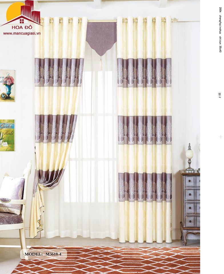 Vải may màn họa tiết M3618-4