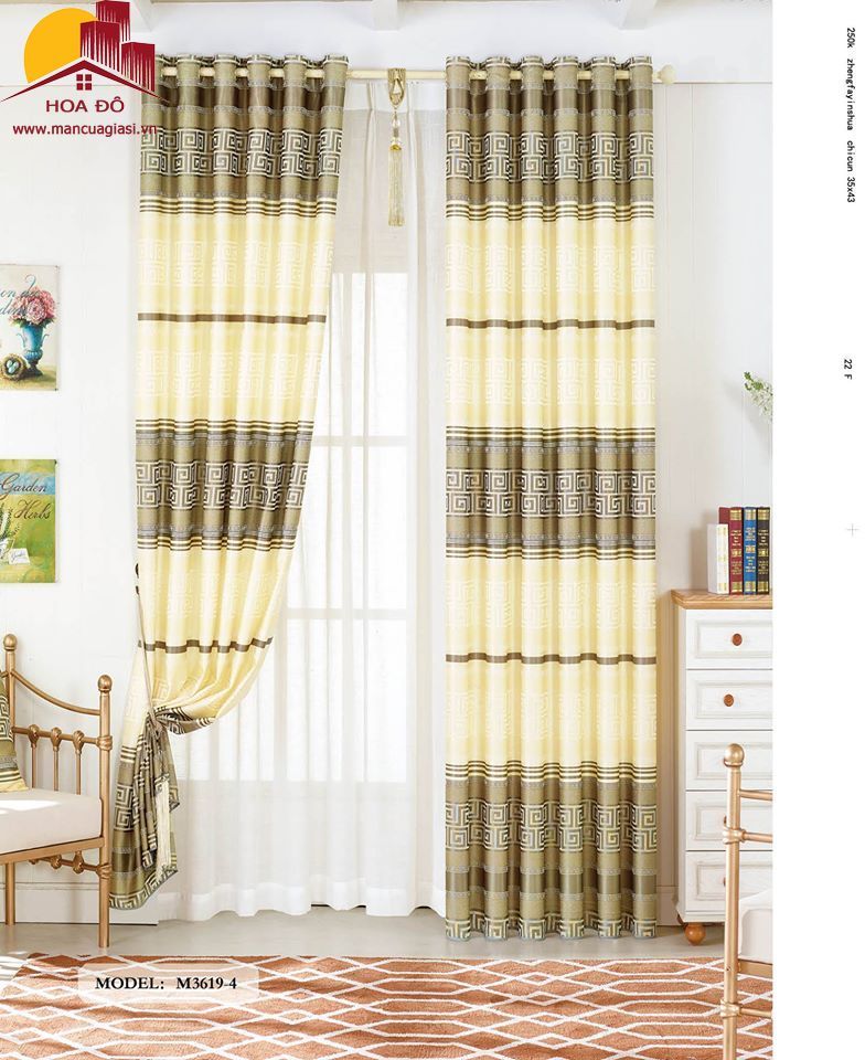 Vải may màn họa tiết M3619-4