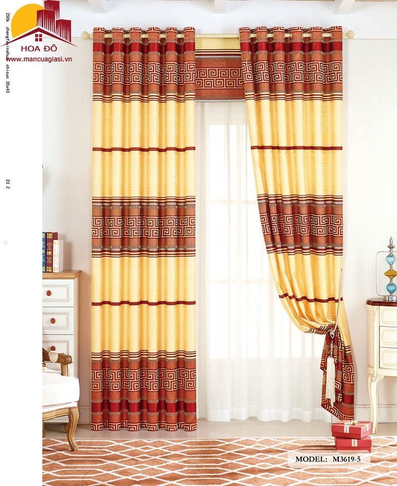 Vải may màn họa tiết M3619-5