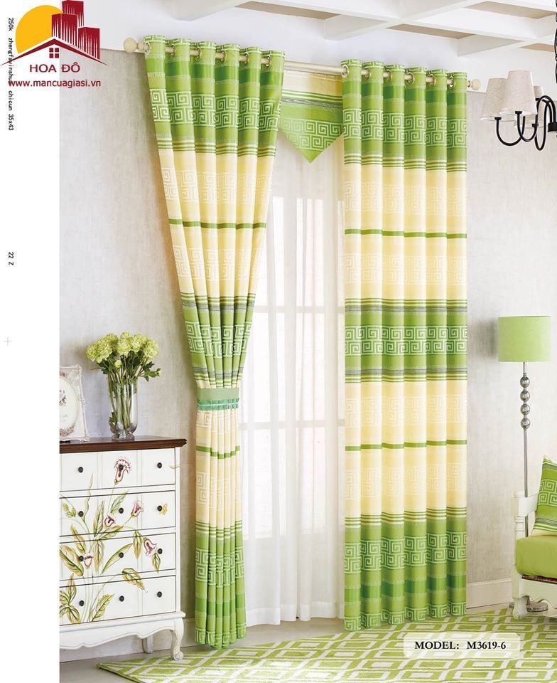 Vải may màn họa tiết M3619-6