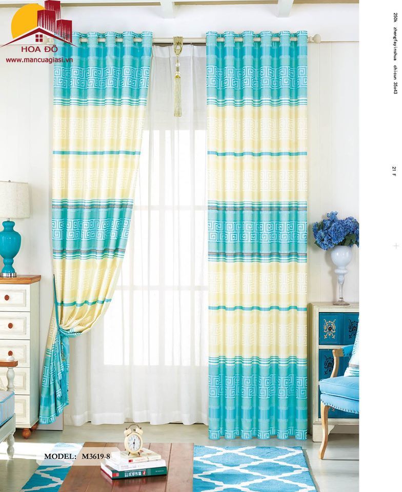 Vải may màn họa tiết M3619-8