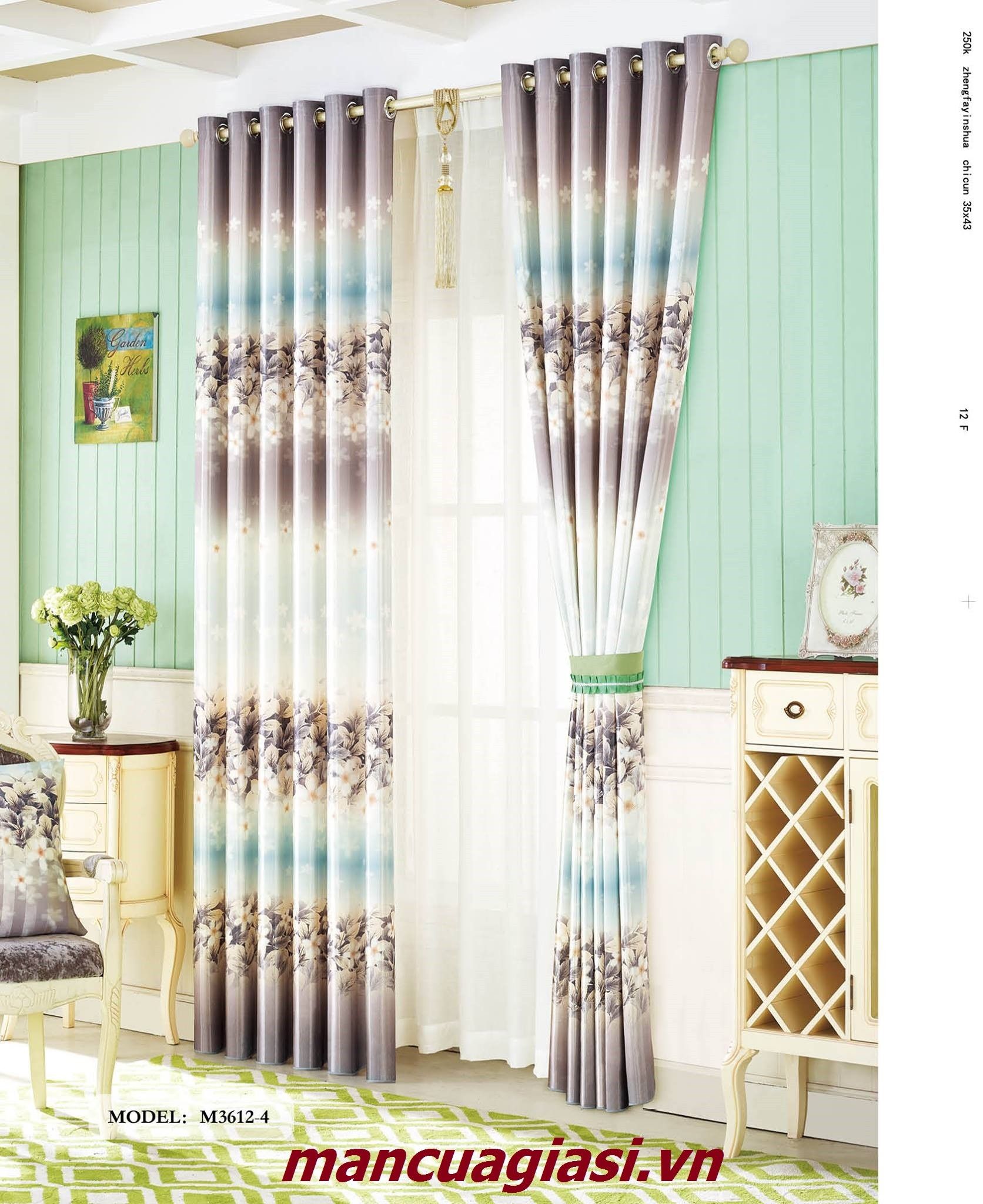 Màn Vải Họa Tiết M3612