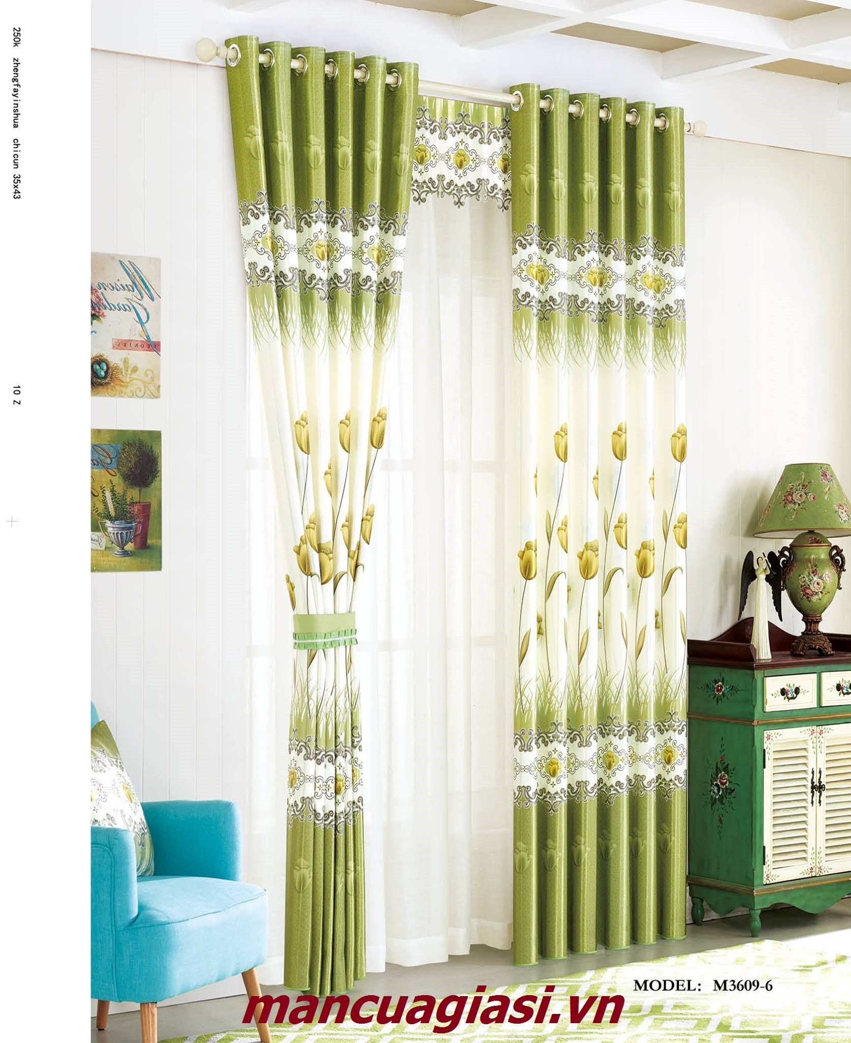 Màn Vải Họa Tiết M3609