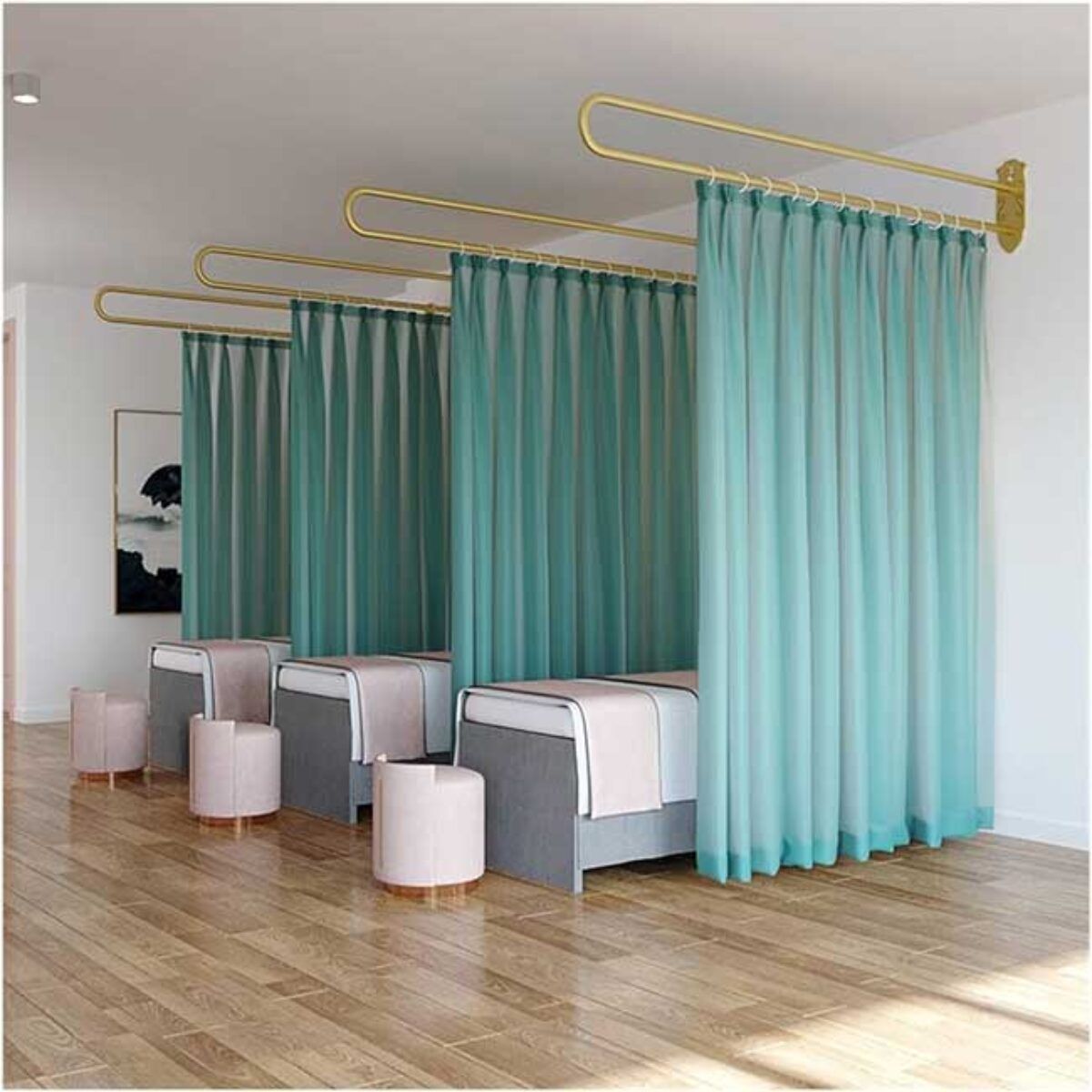 Rèm Spa Voan Lụa Màu