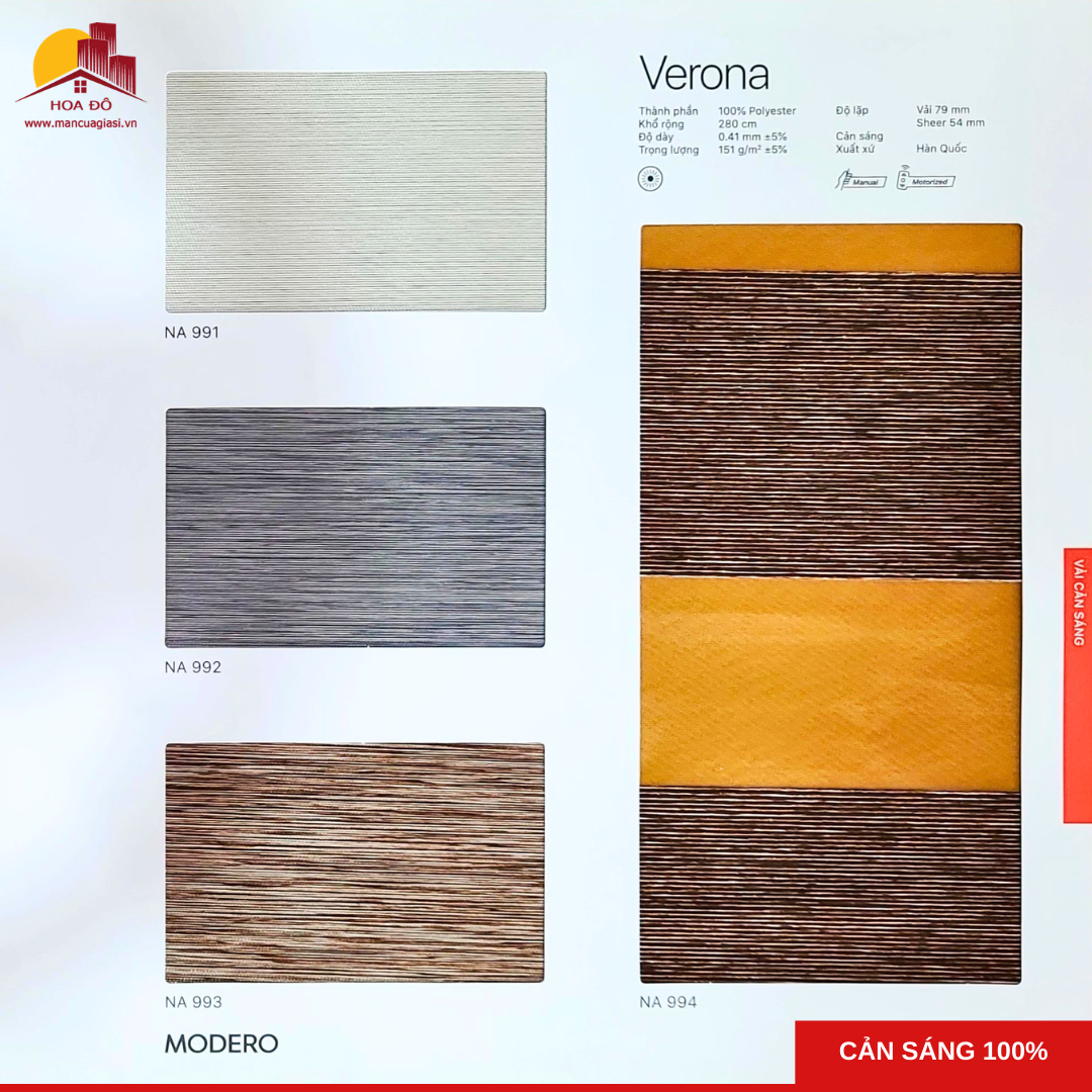 Rèm cầu vồng Hàn Quốc VERONA (NA)