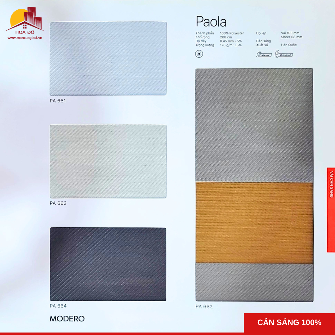 Rèm cầu vồng Hàn Quốc PAOLA (PA)