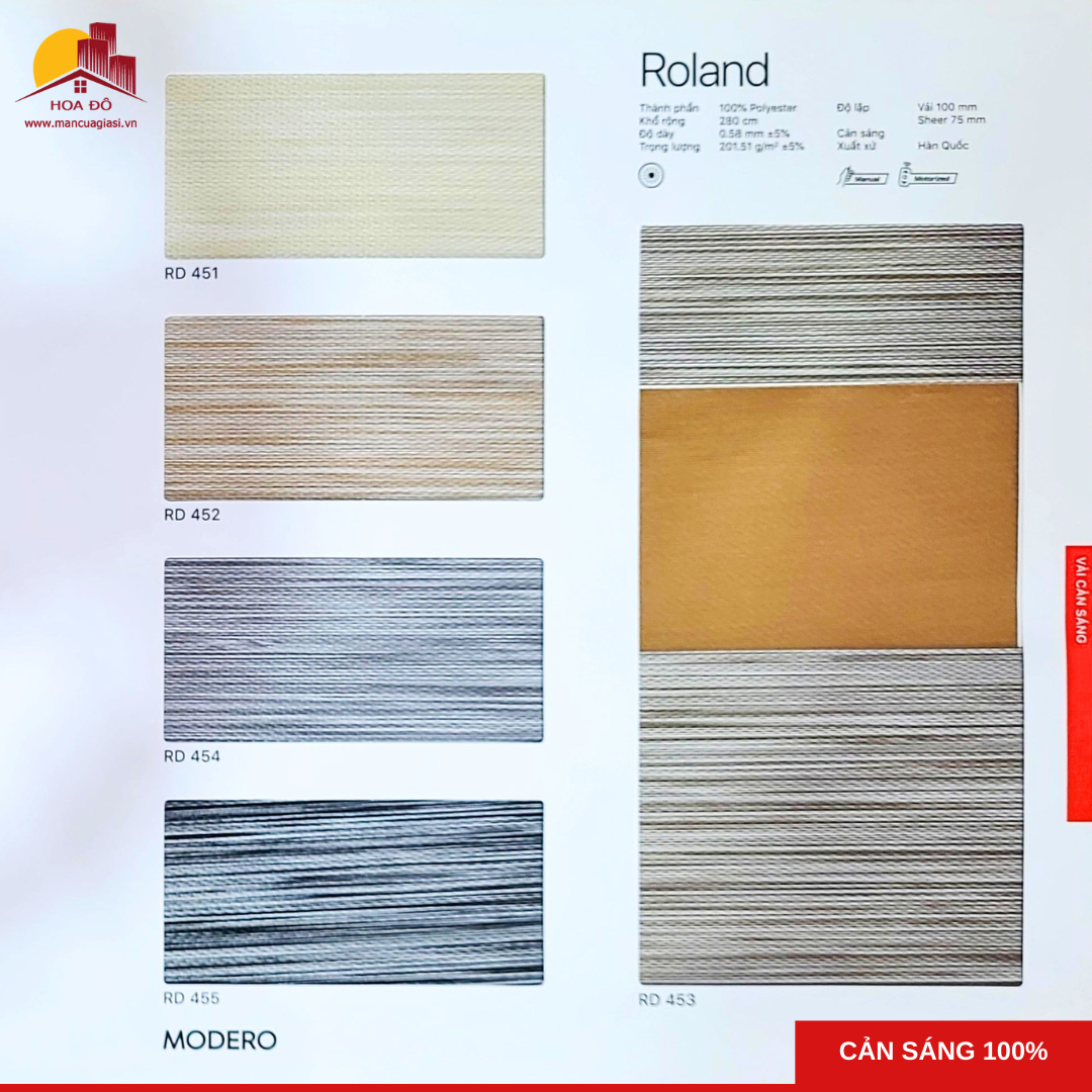 Rèm cầu vồng Hàn Quốc ROLAND (RD)