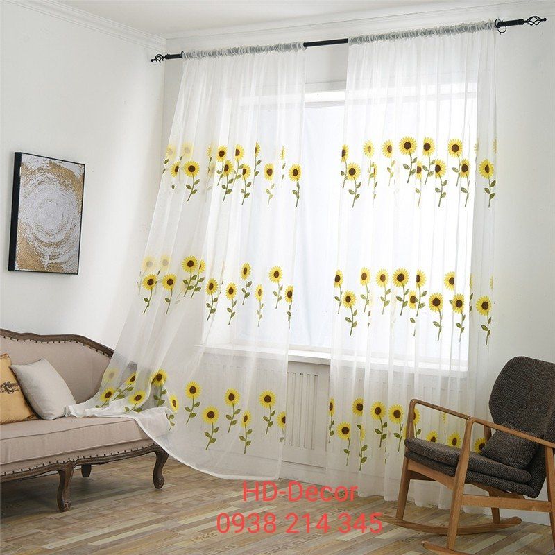 Rèm Voan Thêu Hoa Hướng Dương