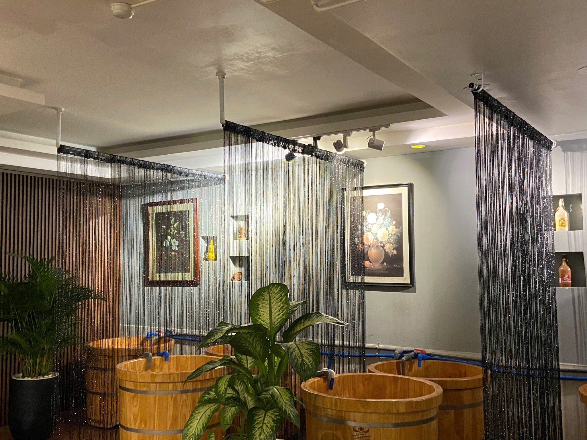 Rèm Spa Sợi - Chỉ Đính Hạt Trang Trí