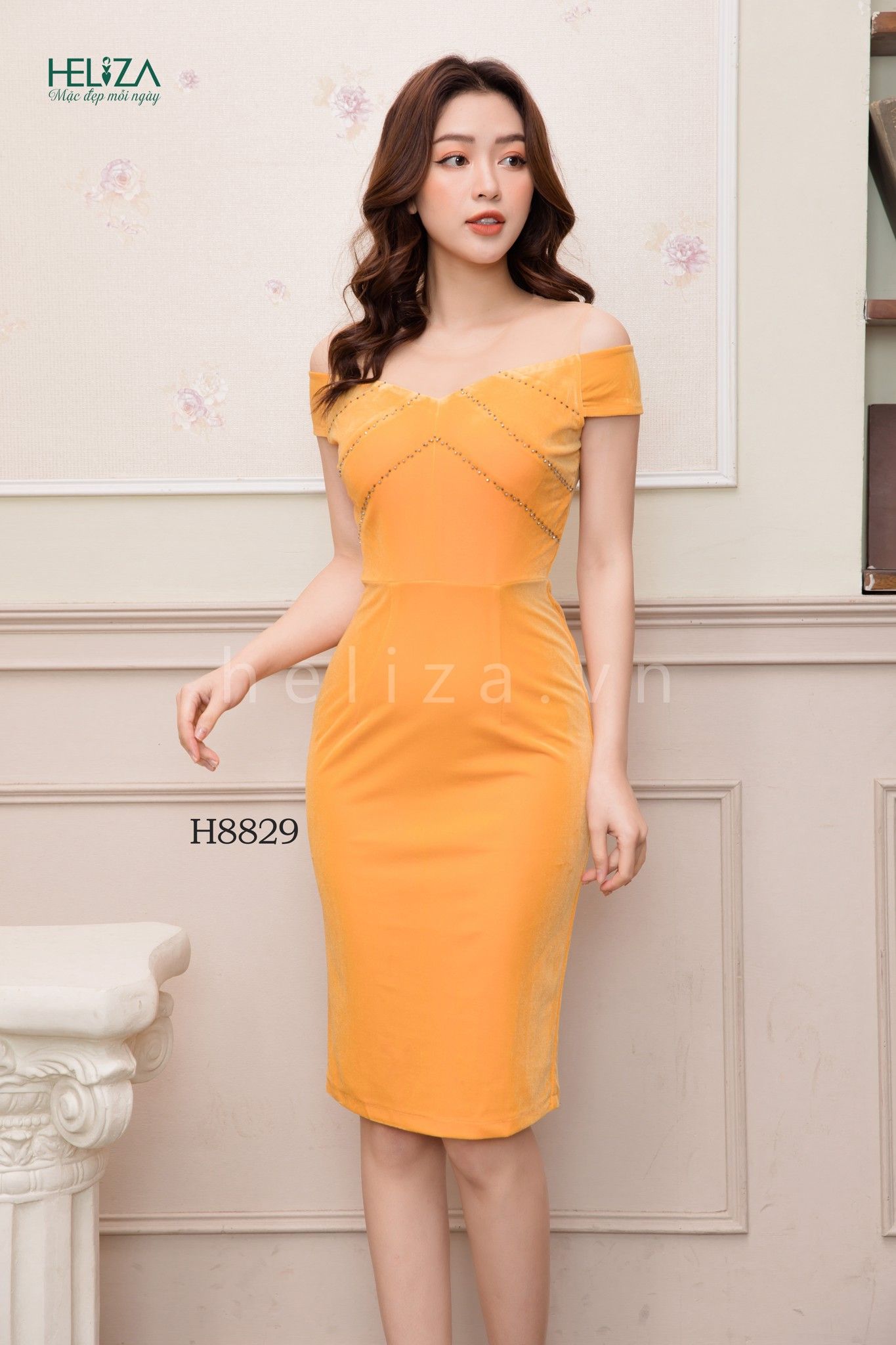 Váy đầm dự tiệc sang trọng màu vàng nơ vai dáng xòe Linhnastore  Shopee  Việt Nam