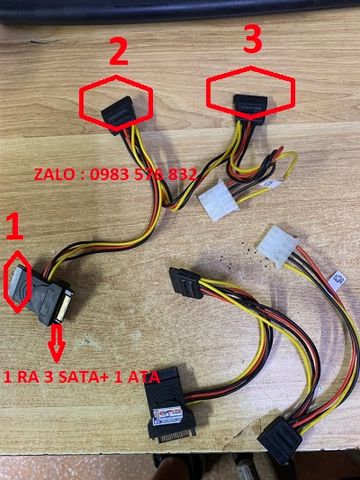 Dây chia nguồn sata 1 ra 3 Sata + 1 Ata