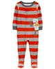 Sleepsuit cotton kẻ cam hình robot 1M678910 Carter's