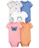 Set 5 bodysuit tay ngắn hoạ tiết rainbow đủ màu 1N714210 Carter's