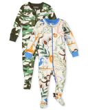 Set 2 bộ sleepsuit cotton phôm ôm camo safari thumbnail_1